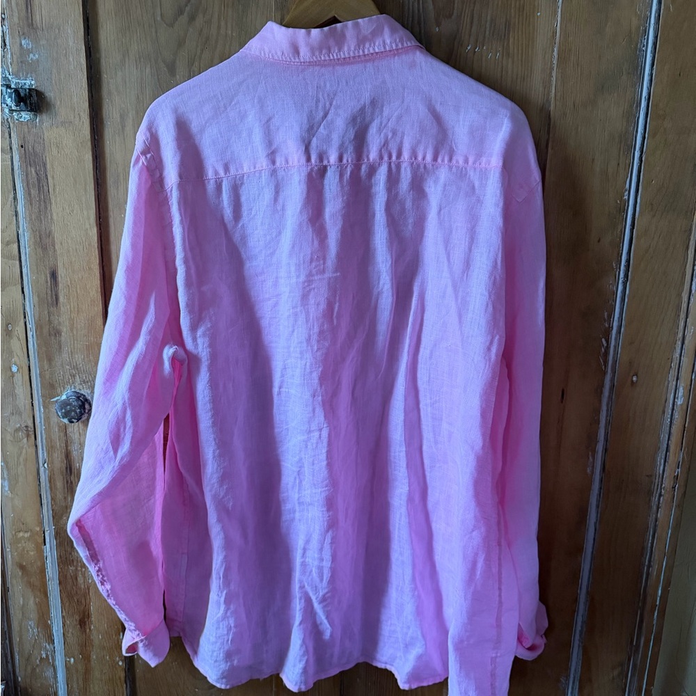 Light Pink Linen Casual Button-Down Shirt - Relaxed Fit - Picture 2 of 6